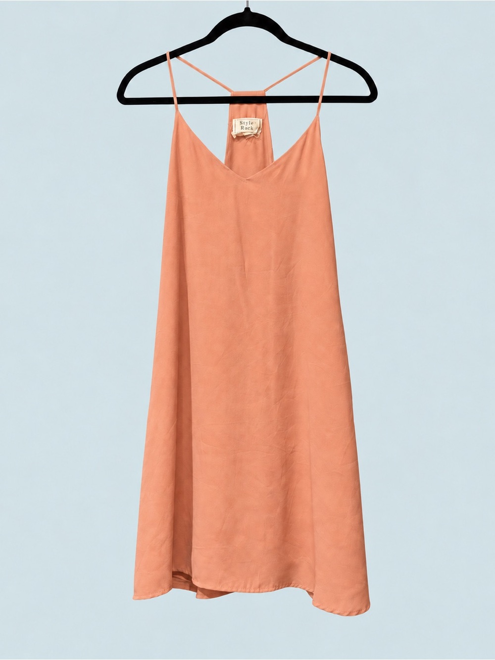 Style Rack Coral-Peach Slip Mini Dress with Spaghetti Straps